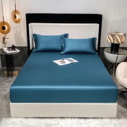 1000TC Premium Egyptian Cotton Fitted Sheet Elastic Bed Sheet, Solid Plain Long Staple Natural Cotton Bed Sheet Pillowcases