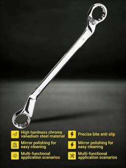 Multifunctional Double-ended Spanner Double Head Box End Wrench Heat Treated Hardened Offset Ring Spanner for Automotive Repair