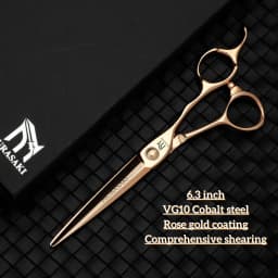 Professional Barber Scissors,6.3-6.8 Inch Black Coating Hair Cutting Shears,Top-Level VG10 Cobalt Steel Barbershop Accessories