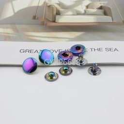10-30-100 sets 12mm Rainbow DIY Coat fastened button metal snap buttons Press Studs rivet for handbag crafts