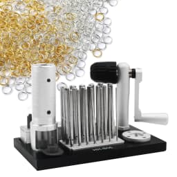 Enhanced and Competitive: Stainless Steel Manual Jump Ring Maker with 20 Mandrels - Professional Jewelry Tool for Craftsmen