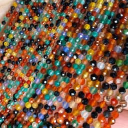 2 3 4MM Faceted Stone Beads Natural Apatite Agate Jade Amethyst Tourmaline Round Spacer Beads for Jewelry Making Diy Bracelet