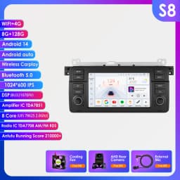 Hizpo 8 Core Android 14 Car Multimedia Radio For BMW E46 M3 Rover 75 Coupe 318/320/325/330/335 GPS CarPlay AUTO 4G Navigation