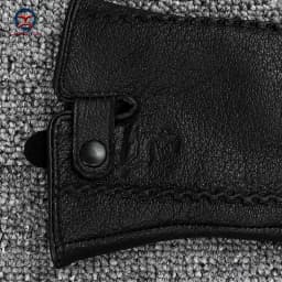New Women's Genuine Leather Winter Warm Women's Soft 70% Wool Lining Rivet Buckle High-Quality Connected Finger Gloves