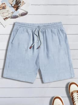 Summer Thin Linen Shorts for Men, Loose and Casual, Five-Inch Pants, Cotton and Linen, Breathable, Suitable for Beach and Sports