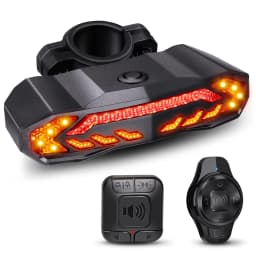 WSDCAM Smart Bike Tail Light with Turn Signals Bike Alarm Horn with Remote Rechargeable Waterproof Bike Rear Bike Brake Light