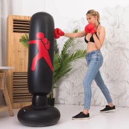Freestanding Inflatable Punching Bag 63" High for Kids Adults, Blow Up Boxing Bop Bag Gift Set