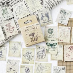 46pcs Gardenia Blossom Mini Paper Diary Stickers Pack for DIY Scrapbooking Decoration Labels Floral Theme