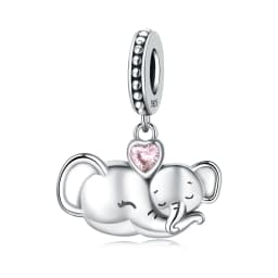 CYMYSS 925 Sterling Silver Charm Cute Animals Bead Elephant Pendant Fit Bracelets Necklace DIY Jewelry Making Party Gift