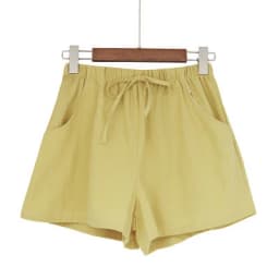 Women's Thin Cotton and Linen Shorts New Summer High Waist Casual Sports Shorts Women Solid Color Pocket Loose Beach Hot Shorts