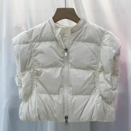 White Duck down Vest Short Style Design Sensation European Goods High Waist Fly Shoulder Winter Design Commute Style