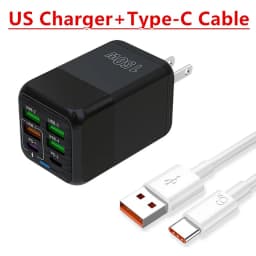 150W 6-Port PD QC3.0 USB C Wall Charger Super Fast Charging Station For iPhone 15 16 Pro Samsung S24 iPad Xiaomi Huawei OnePlus