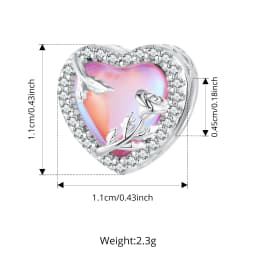 WOSTU Copper Heart Charm Rose Four-leaf Pendant Plated White Gold Fit 0.45cm Bracelet Original For Women  Fashion Jewelry Gift
