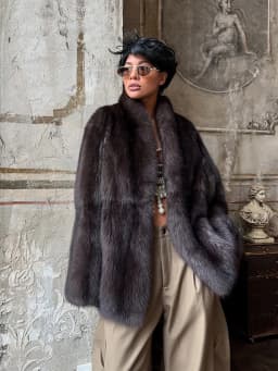 Women Brown Medium-length Fur Coat Lapel Hidden Button Loose Elegant Outerwear 2025 Fashion Office Lady Commute Overcoat New