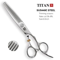 TITAN Professional Hairdressing Scissors Barber Scissors Cutting Thinning Scissors Hair Shear 6 Inch 6.5 Inch Japan 440C Steel