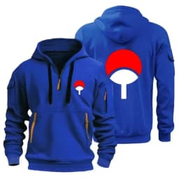 Naruto Anime Half Zipper Hoodie Casual Versatile Sweatshirt Comfortable Daily Fashion Zip-Up Sweatshirt for Fans
