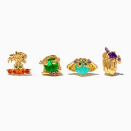 4pcs/set Mix and Match Sweet Cartoon Stud Earrings for Women Girls Multicolor Cubic Zircon Jewelry
