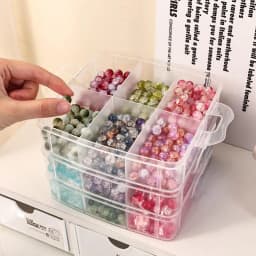 New 3 Tier 18-Grid Transparent Adjustable Stackable Compartment Slot Plastic Storage Box For Organizing Toys Jewelry Accessories
