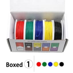 (5 Colors Mix Kit)UL1007 Wire PVC Insulation Tinned Copper Cable Stranded Electrical Line 30/28/26/24/22/20/18/16 AWG PCB Wire