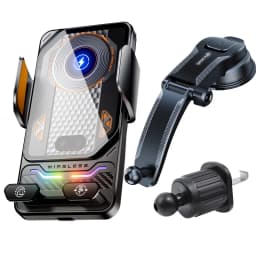 15W Universal Car Phone Wireless Charger Holder Touch 90° Rotation Mount for Samsung S25 S24 Iphone 17 16 15 14 13 12 11 Pro Max