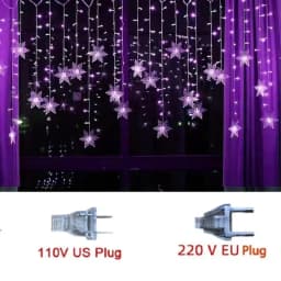 Christmas Snowflake String Lights 3.2M 8 Modes Outdoor Garden Patio Window Roof Decor Warm, White, Multicolor Holiday Decor Set
