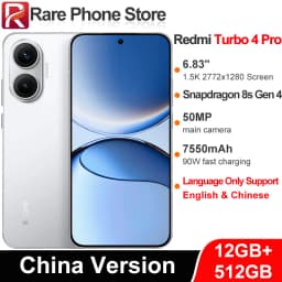 China Version Redmi Turbo 4 Pro 256GB/512GB Snapdragon 8s Gen 4 6.83 inch 2772x1280 Screen 90W 7550mAh Battery 50MP+20MP Camera