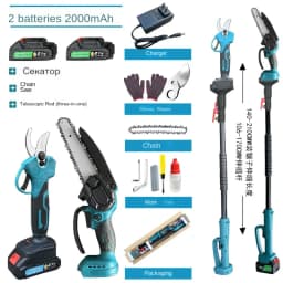 6-Inch Electric Chain Saw, 2.5cm Electric Pruning Shears, 1.7m Telescopic Extension Rod Asta Telescopica Per Potatura A Batteria
