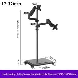 Adjustable Mobile Standing Desk Riser with Ergonomic Monitor Arm and Keyboard Tray