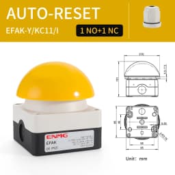 ENMG 1NO Foot/Hand Clapper Switch IP65 EFAK Mushroom Head Emergency Stop Push Button Switch Self-Locking Self-Resetting Anti-Sho