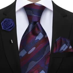 Peacock Blue Floral Print 2-Piece Tie & Pocket Square Set for Men Wedding Business Casual Stylish Accessories