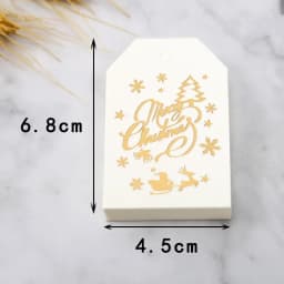 50pcs Merry Christmas Gift Tags Red White Paper Cards Labels Xmas New Year Party Bags Boxes Packaging Hang Tag Navidad Supplies