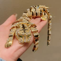 New Vintage Hyperbole Rhinestones Large Tiger leopard Shoulder Decor Brooches Men Women Unique Design Party Jewelry Accessory