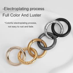 CRAZYSMITH O Ring Round Carabiner for Keychain Fob Clasp Connector Ring for Keychain Clip Strap Buckle Snap Hook Bag Accessories