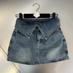 Y2k Hip Flange Wrapped A-line Skirt for women Denim Short Skirt Harajuku Streetwear Leisure Women High Waisted Self skirts