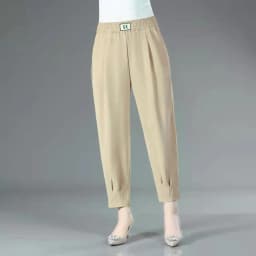 2026 Spring Autumn New White Office Lady Elastic Waist Harem Pants Fashion Solid Color Loose Straight Pockets Women's Clothing