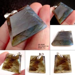 Stone Craft Natural Labradorite Raw Stone Polishing Geometric Shape Crystal Labradorite Pendent Exquisite Natural Training Stone