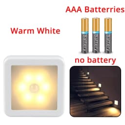 LED Night Light Smart Motion Sensor Battery USB Charging Operated Bedside Lamp Living Room Hallway Pathway Toilet Home Lighting