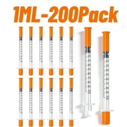 100/200PCS 0.5/1ml Syringes with Needle Individual Packaging Pain-Free for Laboratory And Insulin Syringe Pet Supplies