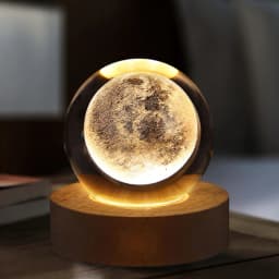 Unique 3D Crystal Ball Night Light Led Lamp Bedside Table Glowing Galaxy Lamp Saturn Planets Moon Children Christmas Gift Toy