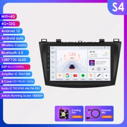 8G 128G Android 13 Car Radio For Mazda 3 2010-2013 Carplay 4G Car Multimedia GPS Intelligent Screen 2din autoradio Headunit 7862