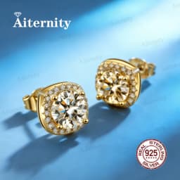 0.5-1CT Testing Passed Moissanite And Zircon Earrings for Men Women S925 Silver Platinum Plated Bride Wedding Diamond Studs GRA