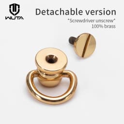WUTA Round Head Swivel Rivet Leather Rivet with Pull Ring Leather Craft Screw Rivets Metal Handmade DIY Leather Crafts Accessory