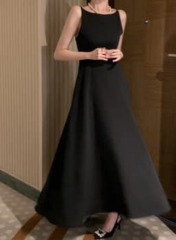 Ele Chic Long Svel Dr High Waist A-Line Silhouette Commute Sle Summer Collection Faionable oulder Design