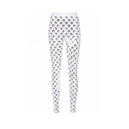 Tummy Control Leggings High Waisted Women Solid Color Stretchy Moon Print Ice Silk Retro Versatile Pants