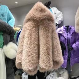 winter 2024 new Korean version of fox fur imitation fur coat women's medium length Internet red fried street hooded fur coat
