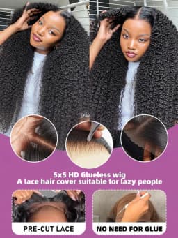 Smilegirl 220% Density 30 Inch Deep Curly Wave Wig 5x5 Glueless Lace Front Pre Plucked Brazilian Wet Wavy HD Transparent Lace Frontal Natural Color for Women