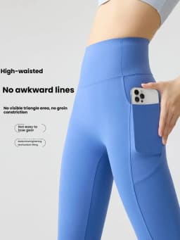 Women's Pockets Yoga Pants Cloud Touch Ice Silk Shark Leggings High Waist Tummy Control Butt Lifting Sports Leggings Running