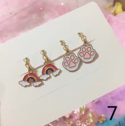 2 Pairs/Set 2 Pairs/Set New Arrivals Cute White Cats Butterfly Clip on Earrings for Kids Girls Earrings Jewelry No Pierced Child