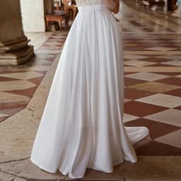 Modern High Side Split Wedding Skirt A-line Floor Length Bridal Overskirt Formal Party Maxi Skirt Detachable Train Customized