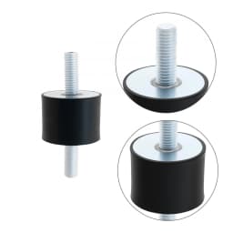 4 pack Rubber Double Studs Anti Vibration Shock Absorber Rubber Mounts Shock Damper with 8 pcs M10 Locking Nuts